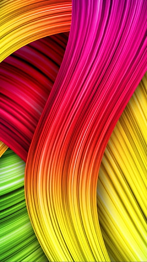 Vibrant Abstract Flowing Ribbons in Warm Rainbow Colors HD phone wallpaper