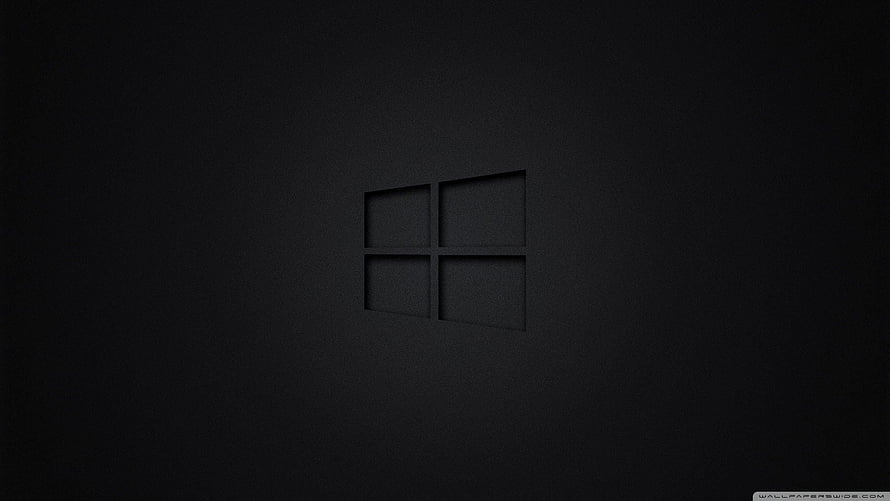 Windows 10 Black Minimalist Logo Wallpaper HD wallpaper