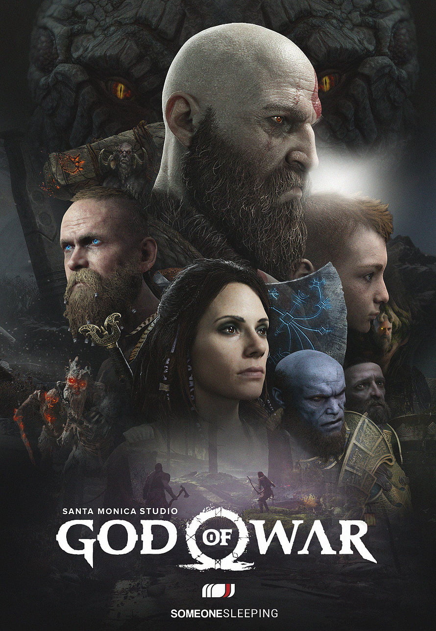 God of War Ragnarok Key Art Featuring Kratos, Atreus, Freya, and Mimir in Norse Mythology Setting HD phone wallpaper