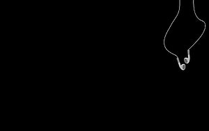 Minimalist White Earphones on Black Background for Music Lovers HD wallpaper