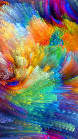Vibrant Swirling Abstract Art with Dynamic Colorful Brushstrokes and Flowing Motion HD phone wallpaper