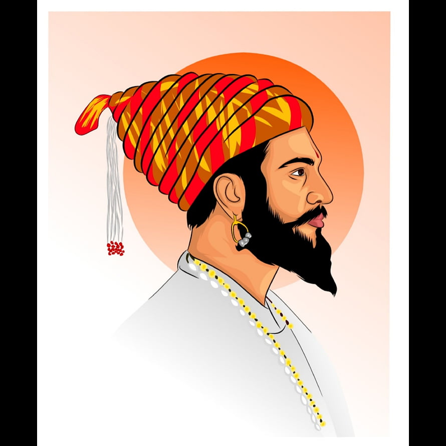 Shivaji Maharaj Profile Portrait in Traditional Turban and Beaded Necklace HD phone wallpaper