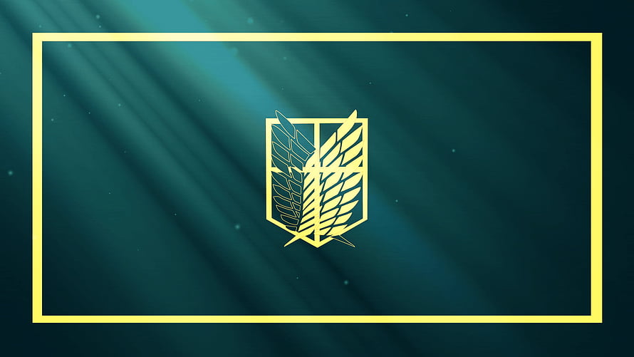 Attack on Titan Survey Corps Wings Emblem on Dark Teal Background HD wallpaper