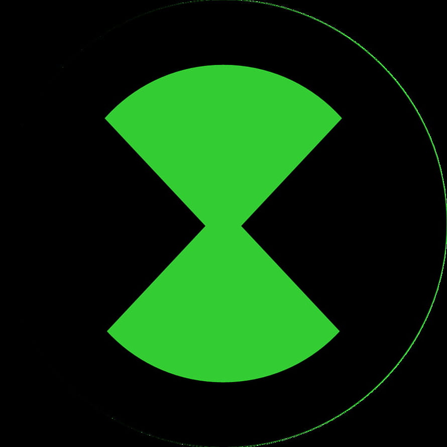 Ben 10 Omnitrix Symbol in Bright Green on Black Background HD phone wallpaper