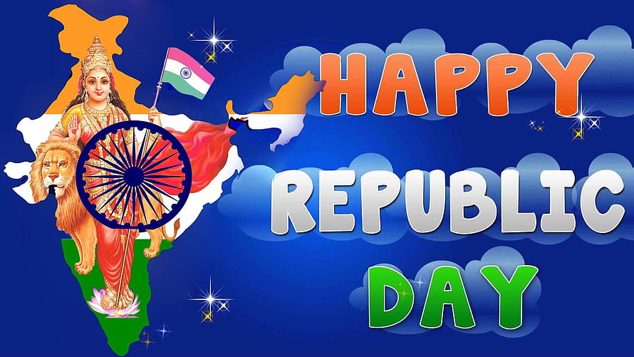 Bharat Mata and Ashoka Chakra on Indian Map for Republic Day Celebration HD wallpaper