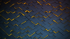 Dark Geometric Cube Pattern with Golden Accents Abstract Background HD wallpaper