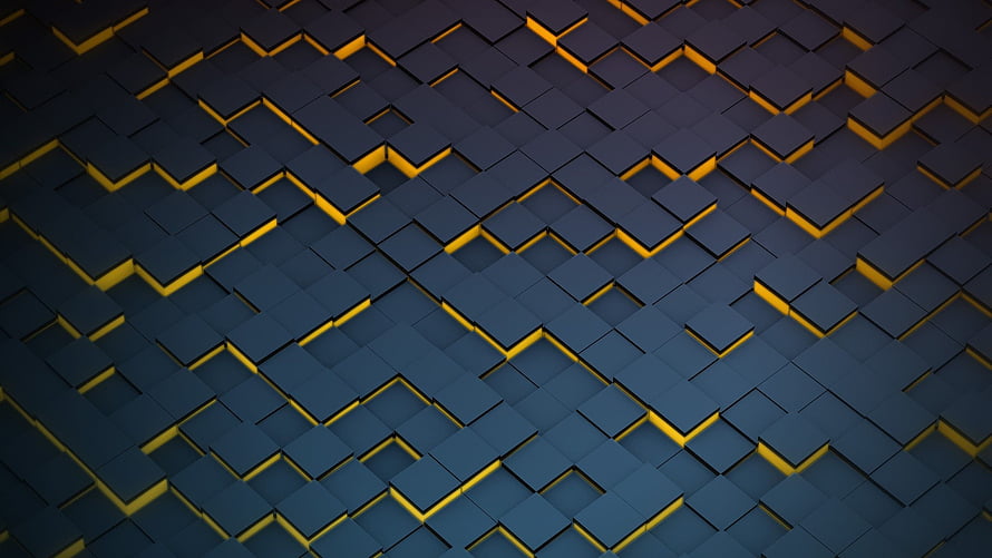 Dark Geometric Cube Pattern with Golden Accents Abstract Background HD wallpaper