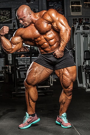 Big Ramy Bodybuilder Flexing in Gym HD phone wallpaper
