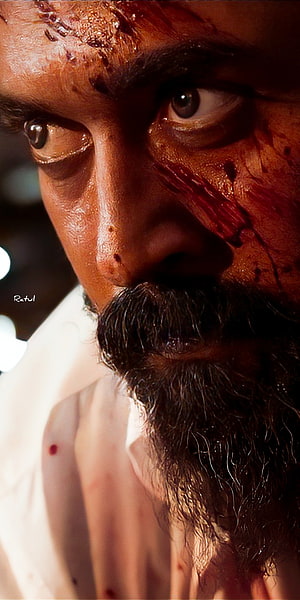 Suriya Sivakumar Intense Close-Up Portrait With Blood And Stitches HD phone wallpaper