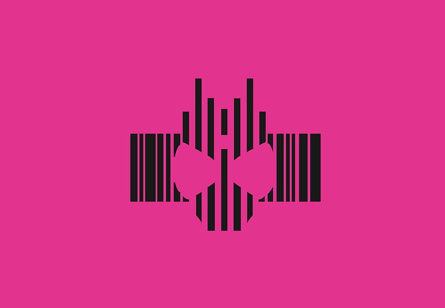 Kamen Rider Decade Minimalist Black and Pink Geometric Logo Design HD wallpaper