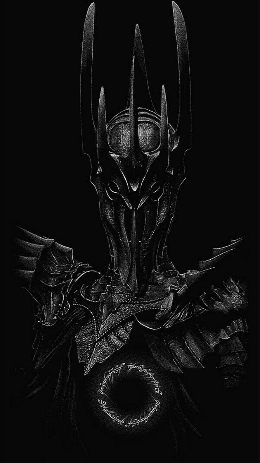 Mouth of Sauron Dark Lord Armor Portrait from Lord of the Rings Middle Earth HD phone wallpaper