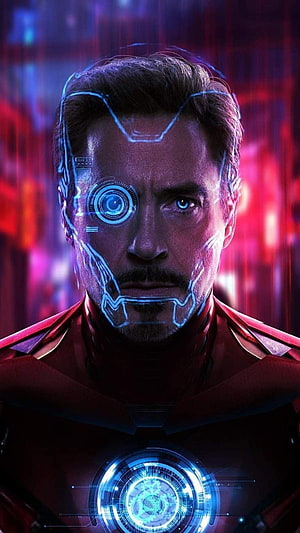Tony Stark Iron Man Cybernetic Portrait with Glowing Arc Reactor and Neon Circuit Overlay, Tony Stark Iron Man . Iron man fan art, Iron man art, Marvel iron man, Tony Stark Cool HD phone wallpaper