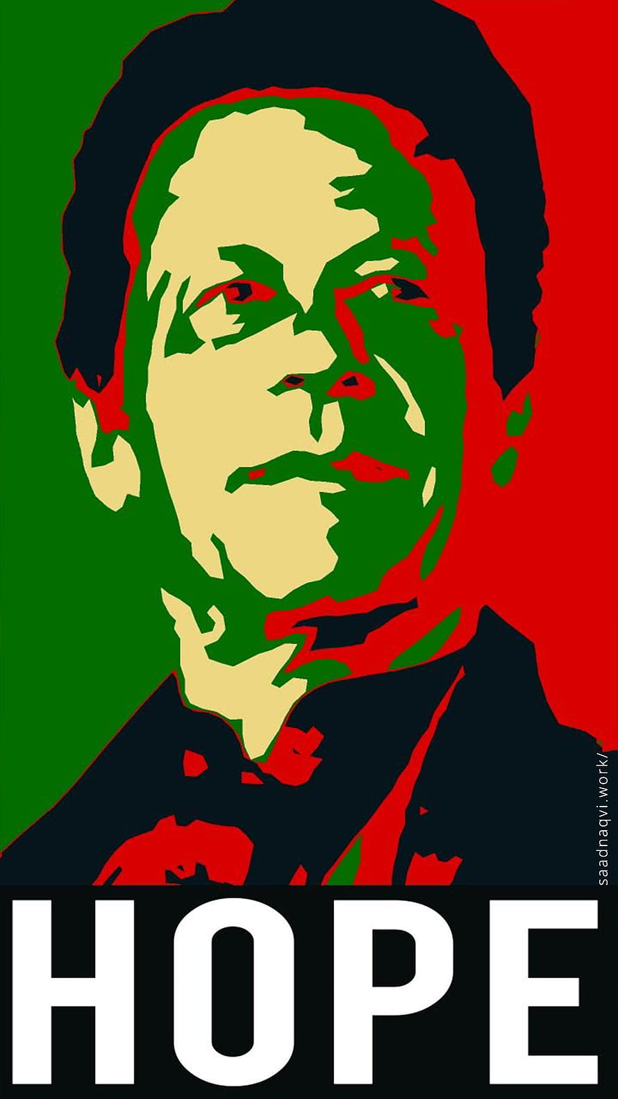 Imran Khan Hope Pop Art Portrait in Red Green and Black HD phone wallpaper