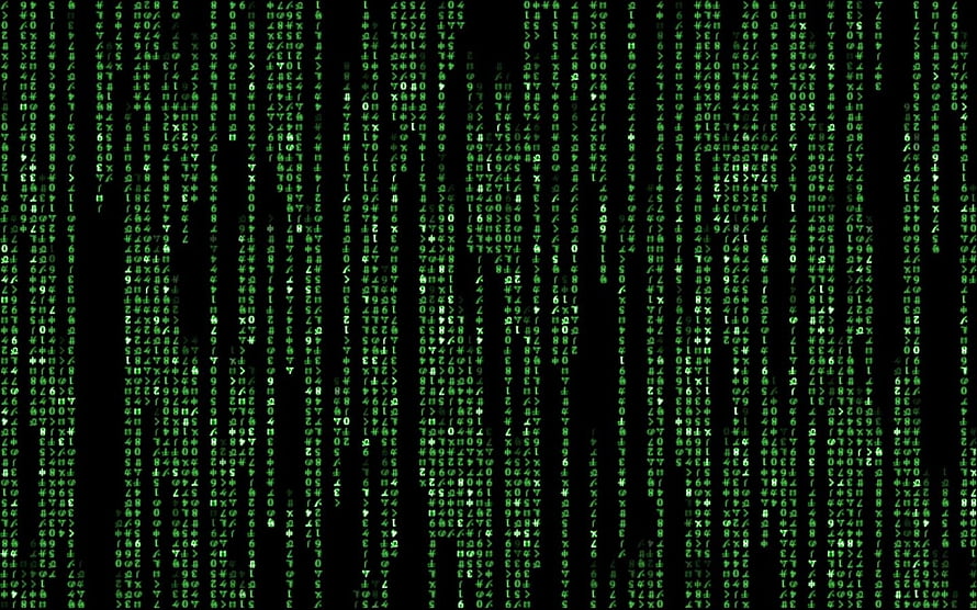 Green Digital Matrix Code Rain on Black Background HD wallpaper