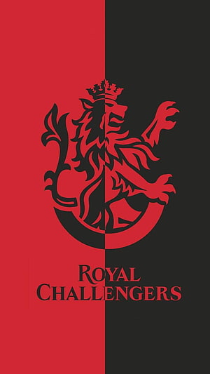 Royal Challengers Bengaluru Crest Emblem on Split Red and Black Background HD phone wallpaper