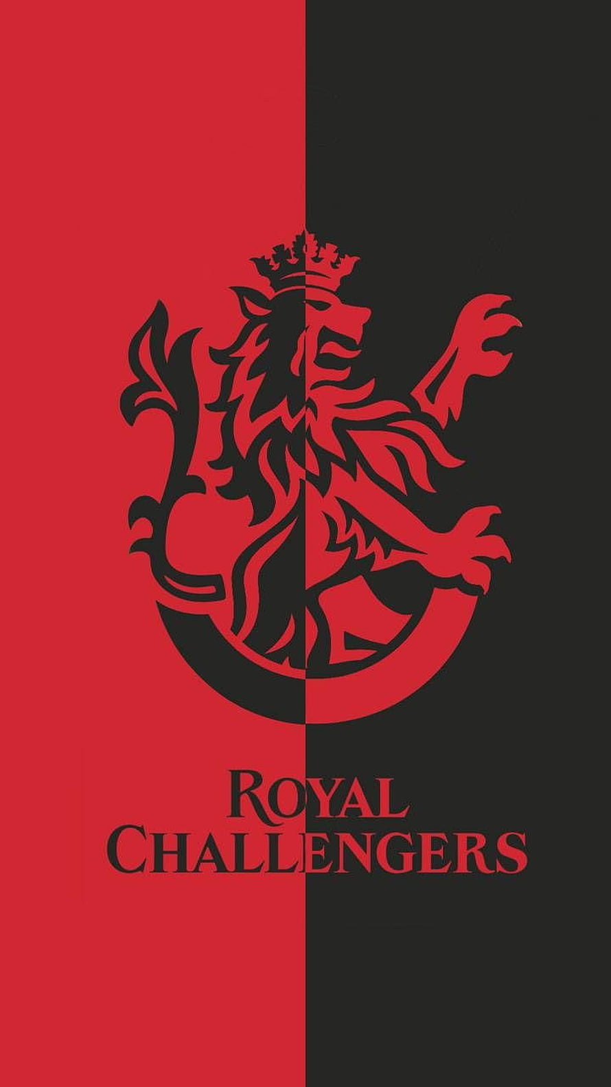 Royal Challengers Bengaluru Crest Emblem on Split Red and Black Background HD phone wallpaper