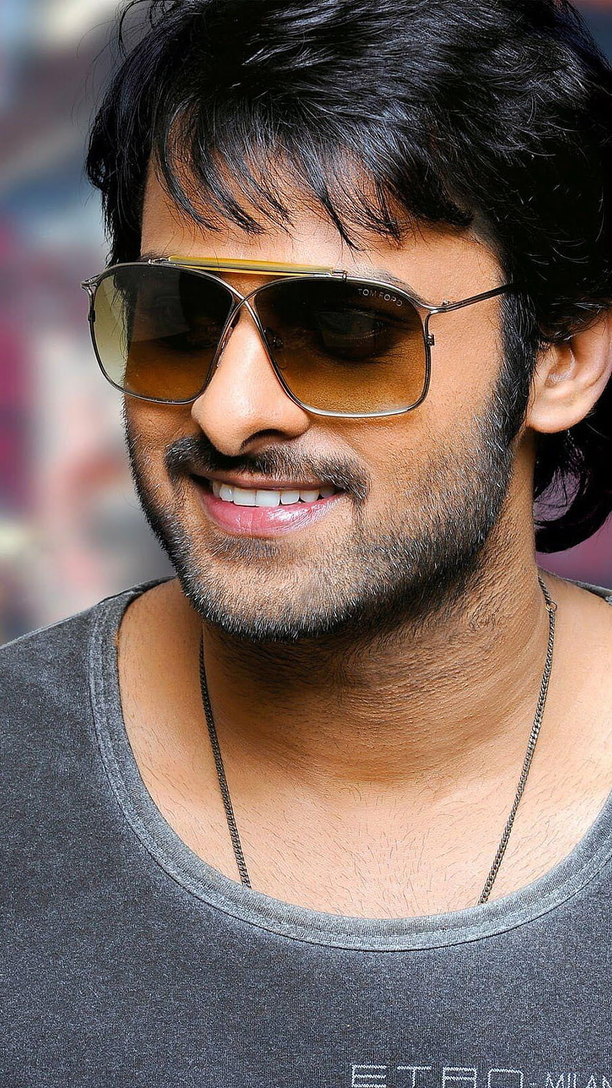 Prabhas Wearing Aviator Sunglasses And Grey T-Shirt HD phone wallpaper