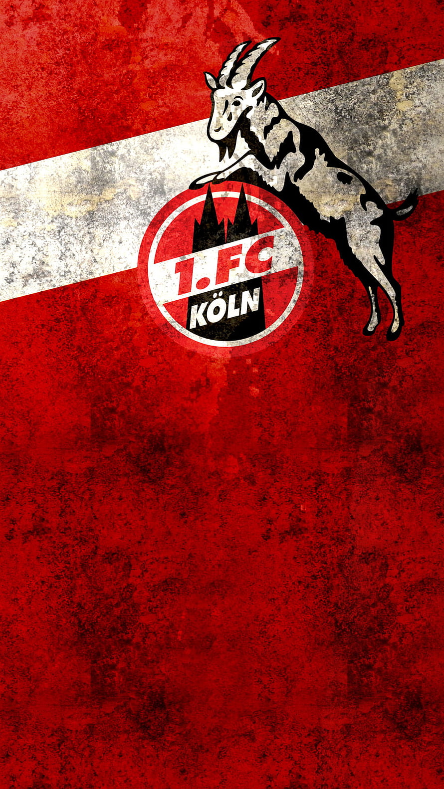1. FC Köln Grifon Goat Crest on Grunge Red Background HD phone wallpaper