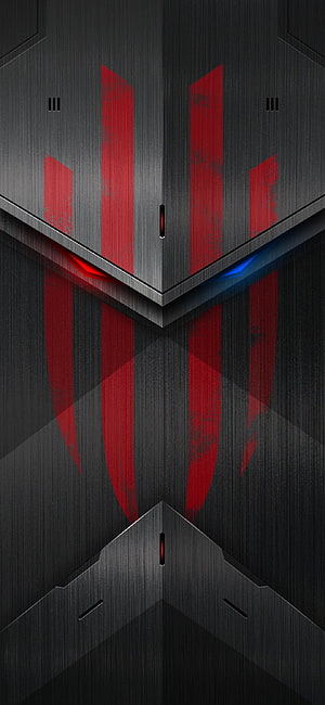Nubia Red Magic 5S Gaming Phone Front Face with Red and Blue LED Accents HD phone wallpaper
