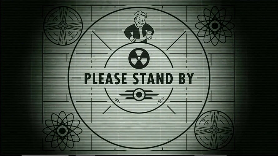 Fallout Please Stand By Retro Television Test Pattern with Vault Boy and Atomic Symbols HD wallpaper