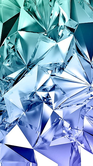 Faceted Blue Diamond Crystal Abstract Geometric Pattern HD phone wallpaper