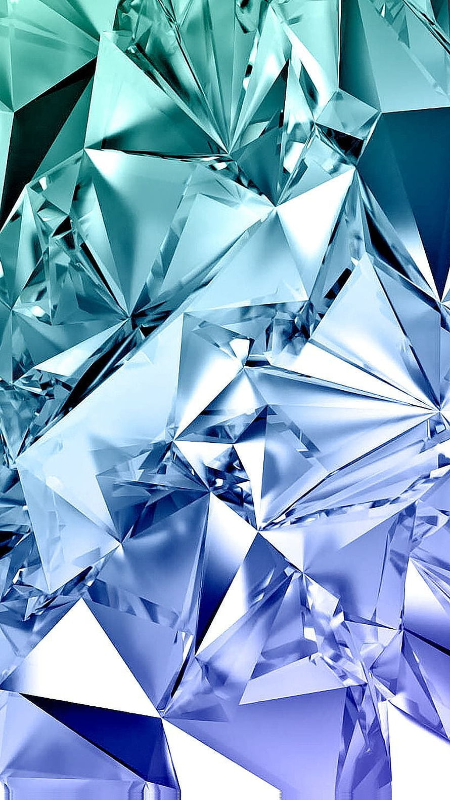 Faceted Blue Diamond Crystal Abstract Geometric Pattern HD phone wallpaper