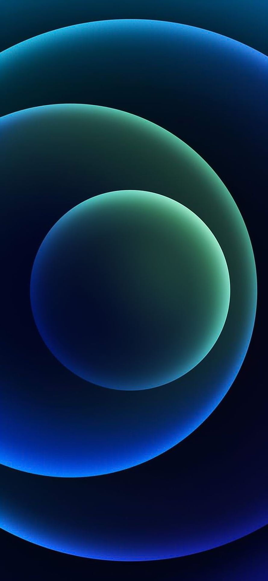 Abstract Concentric Circles in Deep Blue and Teal Gradient HD phone wallpaper