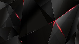 Acer Red Geometric Abstract Dark Background with Glowing Red Lines HD wallpaper