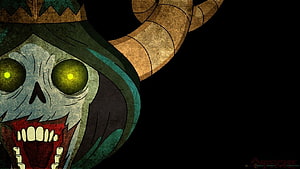 Lich Character from Adventure Time with Glowing Eyes and Horned Crown HD wallpaper