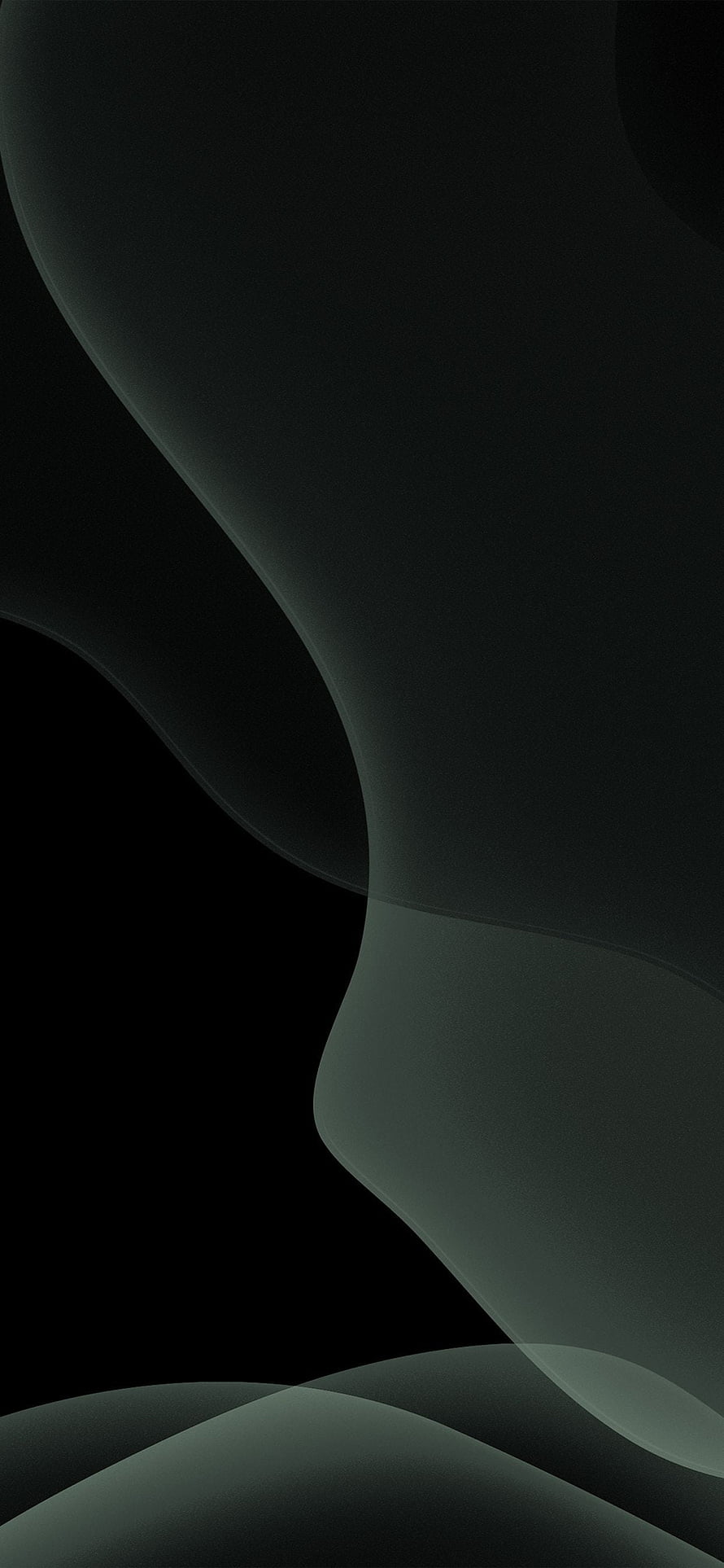 Dark Abstract Minimalist Wallpaper with Smooth Curved Shapes and Subtle Green Tones HD phone wallpaper