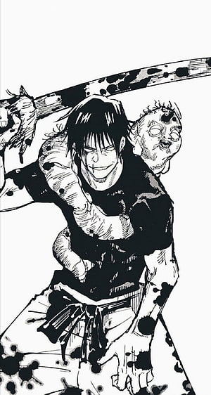 Jujutsu Kaisen Manga Panel Featuring Yuji Itadori and Sukuna in Black and White Ink Art HD phone wallpaper
