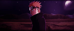 Pain Yahiko from Naruto standing in a moonlit field at night HD wallpaper