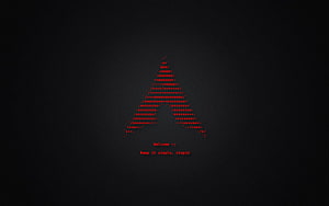 Black Arch Linux Terminal Boot Screen with ASCII Triangle and Red Text on Dark Background HD wallpaper