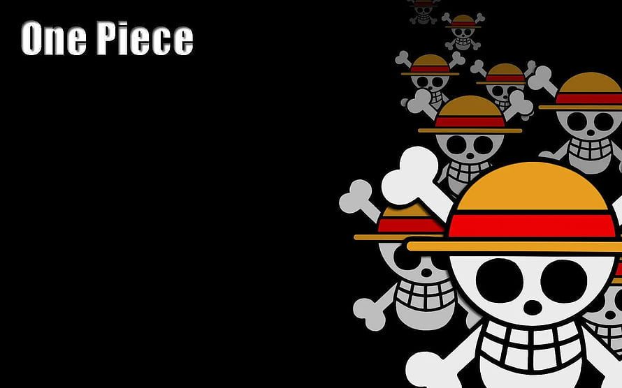 One Piece Straw Hat Jolly Roger Skull and Crossbones Pirate Flag Design HD wallpaper