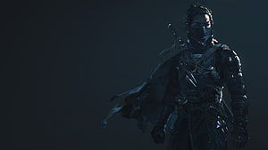 Ghost of Tsushima Ronin Samurai in Dark Armor with Katana and Mask HD wallpaper