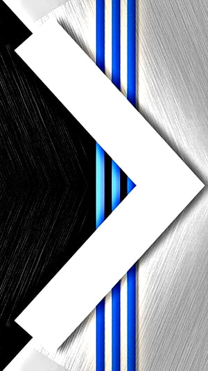 Abstract Geometric Arrow Design With Blue Vertical Lines And Brushed Metal Texture HD phone wallpaper