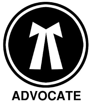 Advocate Brand Identity Featuring Minimalist Black and White Circular Emblem HD phone wallpaper
