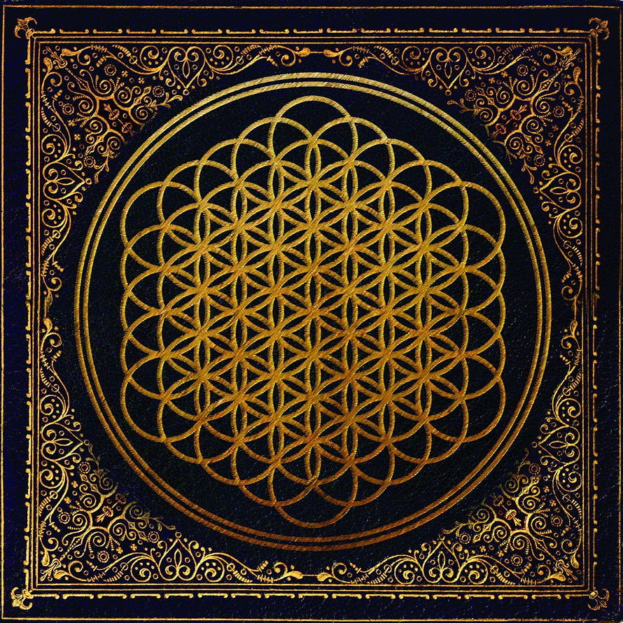 Sempiternal Album Art Featuring Golden Sacred Geometry and Ornate Floral Border HD phone wallpaper