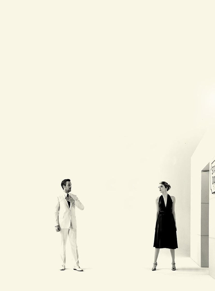La La Land Black and White Minimalist Couple Portrait in Studio Setting HD phone wallpaper