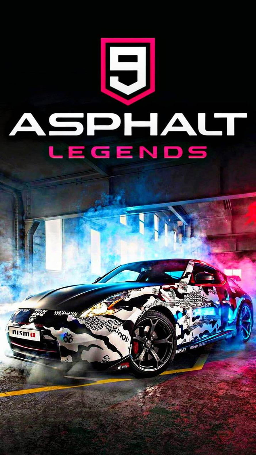 Asphalt 9 Legends Nismo GT-R Drift in Neon Smoke Garage HD phone wallpaper