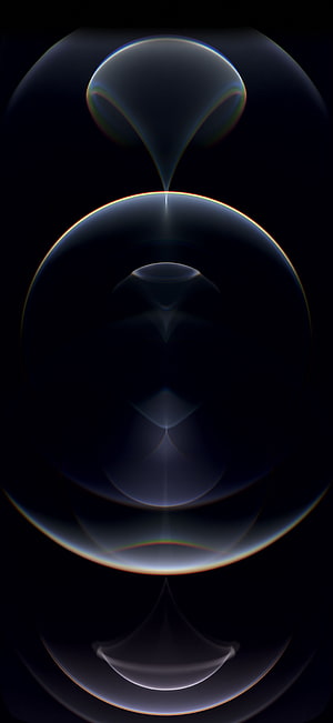 Abstract Dark Bubble Art with Iridescent Rainbow Edges and Symmetrical Geometric Shapes HD phone wallpaper