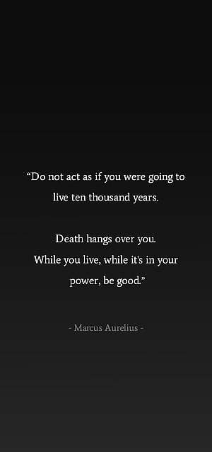 Marcus Aurelius Stoic Philosophy Quote on a Minimalist Black Background HD phone wallpaper