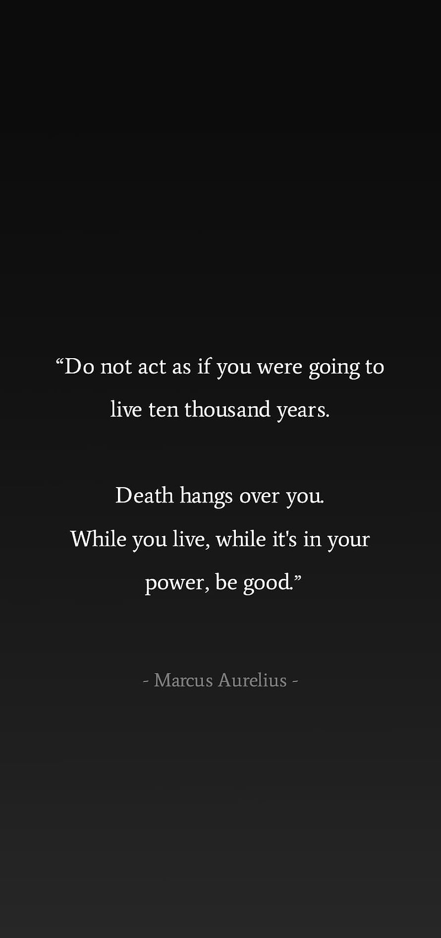 Marcus Aurelius Stoic Philosophy Quote on a Minimalist Black Background HD phone wallpaper