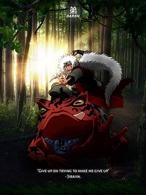 Jiraiya Riding Gamabunta in a Sunlit Forest from the Naruto Anime Series HD phone wallpaper