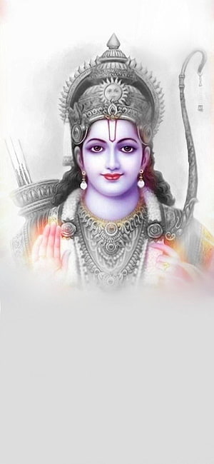 Lord Rama Divine Portrait with Crown and Bow in Soft Ethereal Light HD phone wallpaper