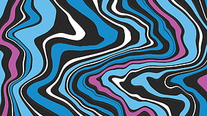 Strata Liquid Abstract Wavy Pattern in Blue, Black, White, and Pink HD wallpaper
