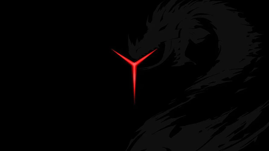 Lenovo Legion Gaming Logo with Dark Dragon Silhouette on Black Background HD wallpaper