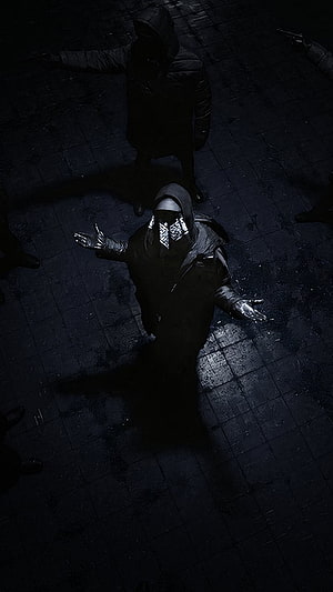 Ziak Drill Dark Hooded Figure with Glowing Mask in Moody Noir Style HD phone wallpaper