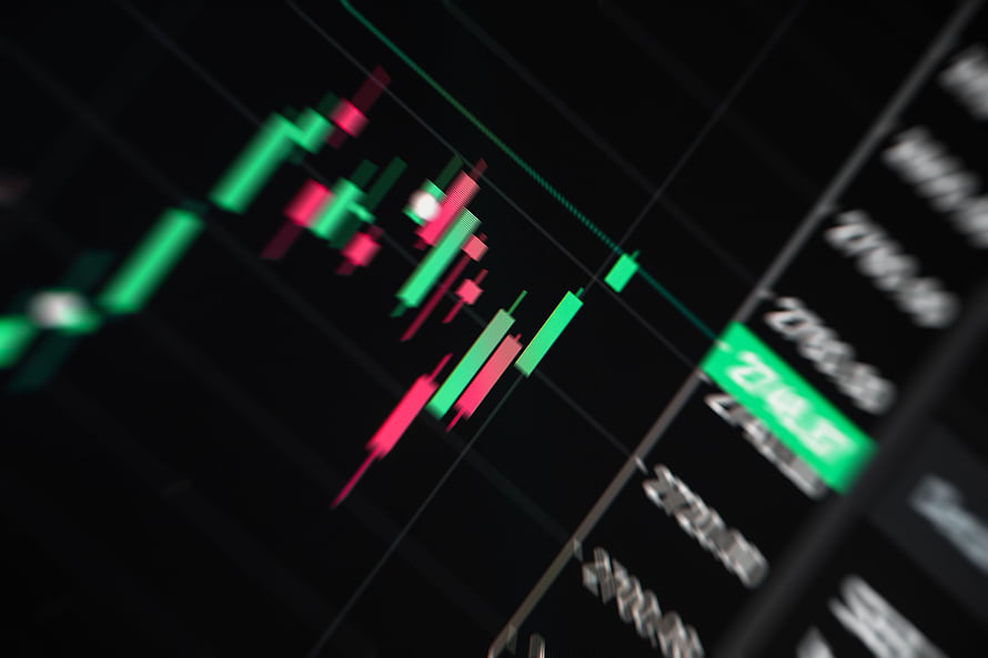 Candlestick Chart on Dark Screen for Forex and Stock Market Trading Analysis HD wallpaper