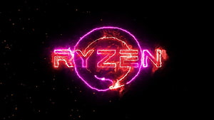 Ryzen Gaming Logo with Neon Plasma Ring and Electric Glow on Dark Background HD wallpaper